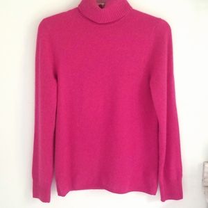 J. Crew Salmon pink shade cashmere turtleneck sweater size Medium soft warm